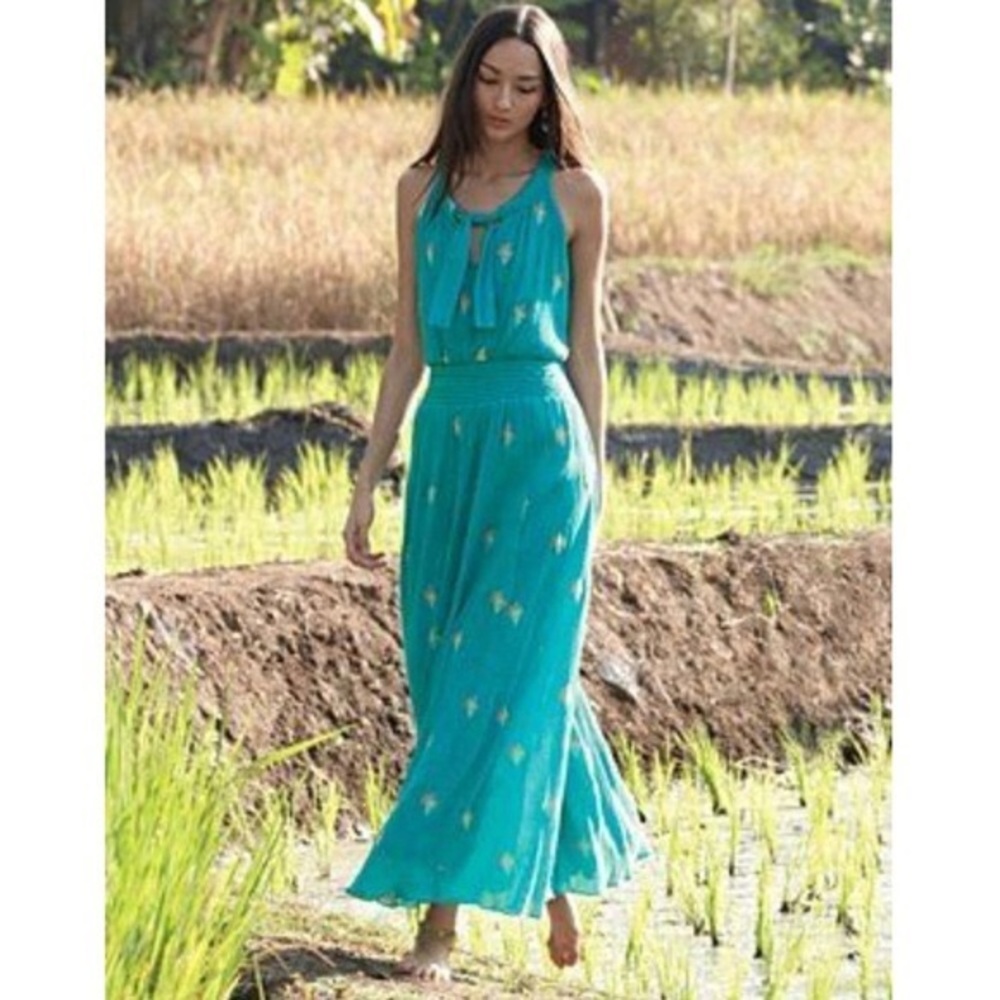 Floreat skyscraper turquoise dress from Anthropologie - Picture 2 of 5